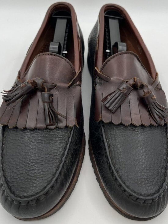 Allen Edmonds Other - Allen Edmonds Nashua Loafers Size 10.5D Kiltie Tassel Black Brown Leather Shoes